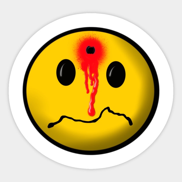 Bloody shot emoji smiley Sticker by wolfmanjaq